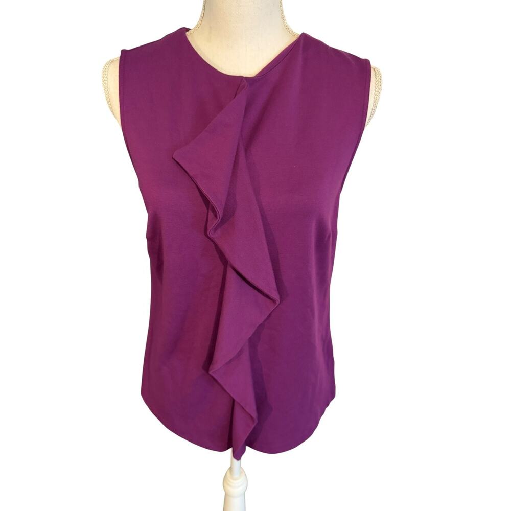 The Limited Purple Top with Ruffle Accent - Size M* - Button back closure
